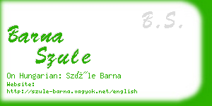 barna szule business card